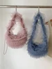Japanese Pink Sweetheart Hand Carry Creative Design Mesh Bag Sweet Ruffle Pleated Chiffon Shoulder Bag Dumpling Armpit Bag Women 2