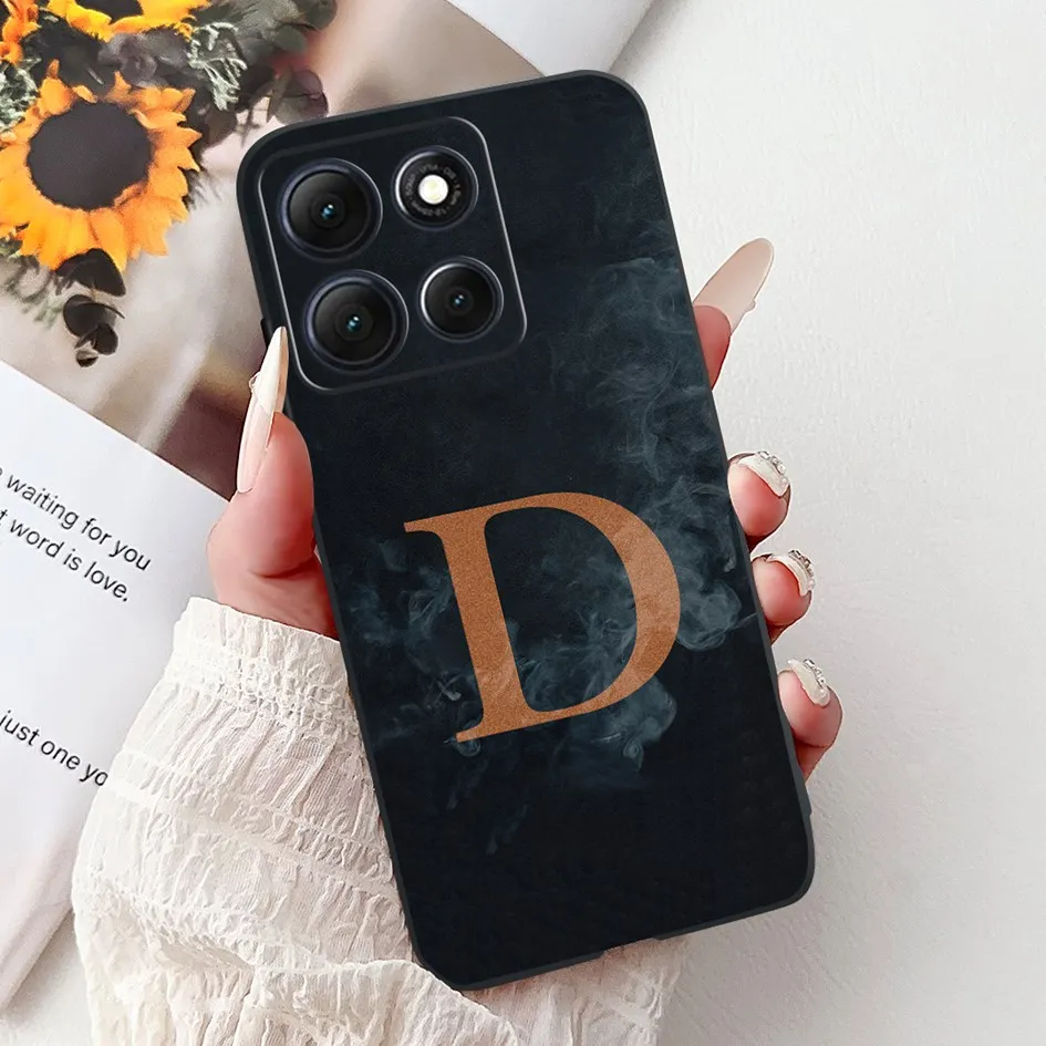 Stylish Floral Letter Design Shockproof Soft TPU Silicone Case