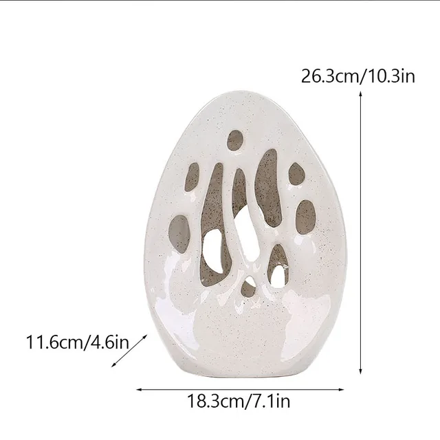 Capiron Kerámia Üreges Szabálytalan Váza Szárított Virág Pampas Fű Modern Északi Művészeti Irodai Íróasztal -Dekorációs Kiegészítők - Image 6