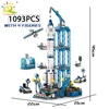HUIQIBAO Space Aviation Manned Rocket Building Blocks With Astronaut Figure City Aerospace Model Bricks Children Toys for Kids 5