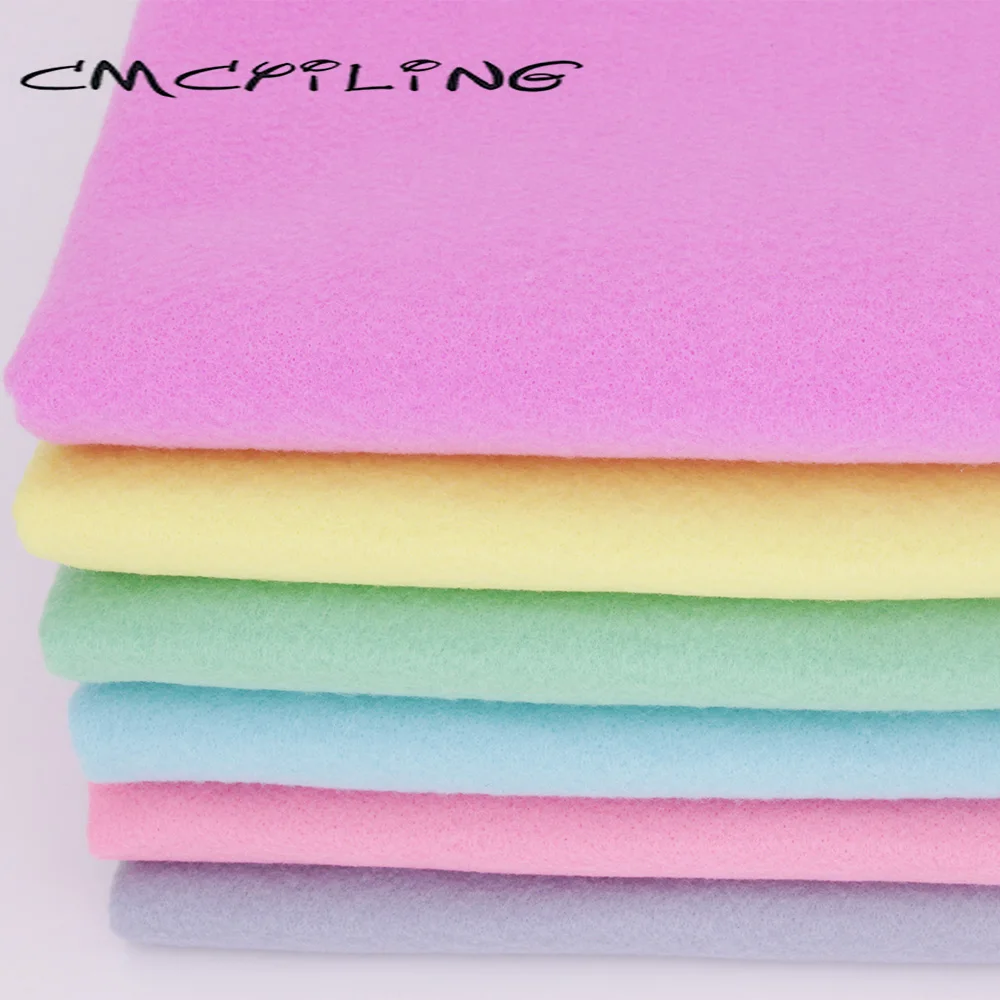 6Pcs/Lot 25cmx28cm CMCYILING Felt Set Soft Fabric For Needlework DIY Sewing Dolls Crafts Polyester Cloth Handmade Material