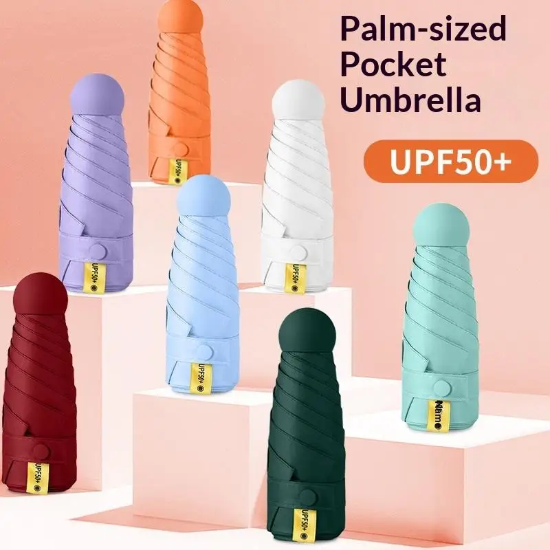 Compact Ultra-Lightweight 5-Fold UV Protection Travel Umbrella
