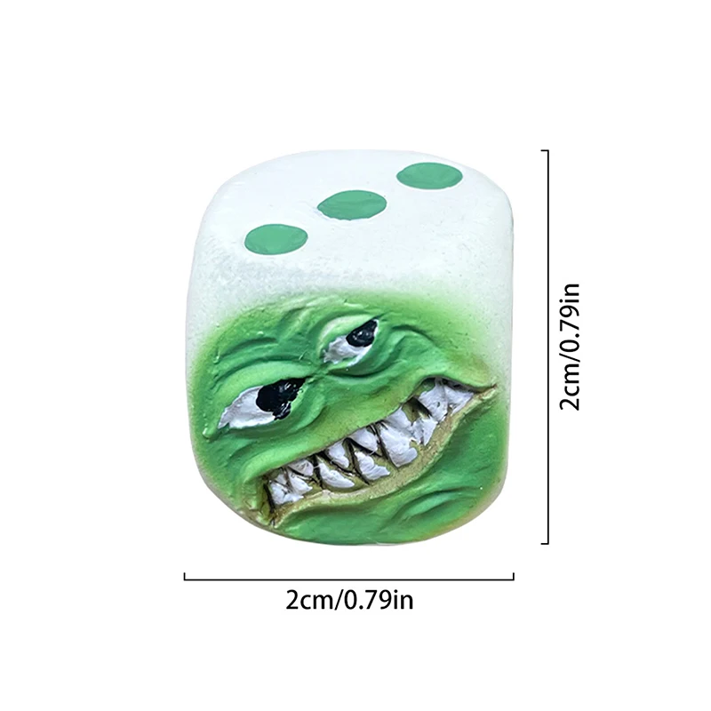 Funy Monster Face Resin Dice Set Halloween Tabletop Game Props Table Games Role