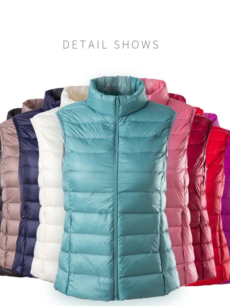 UltraLightSlimDownCoatWomenAutumnStandCollarThinJacket