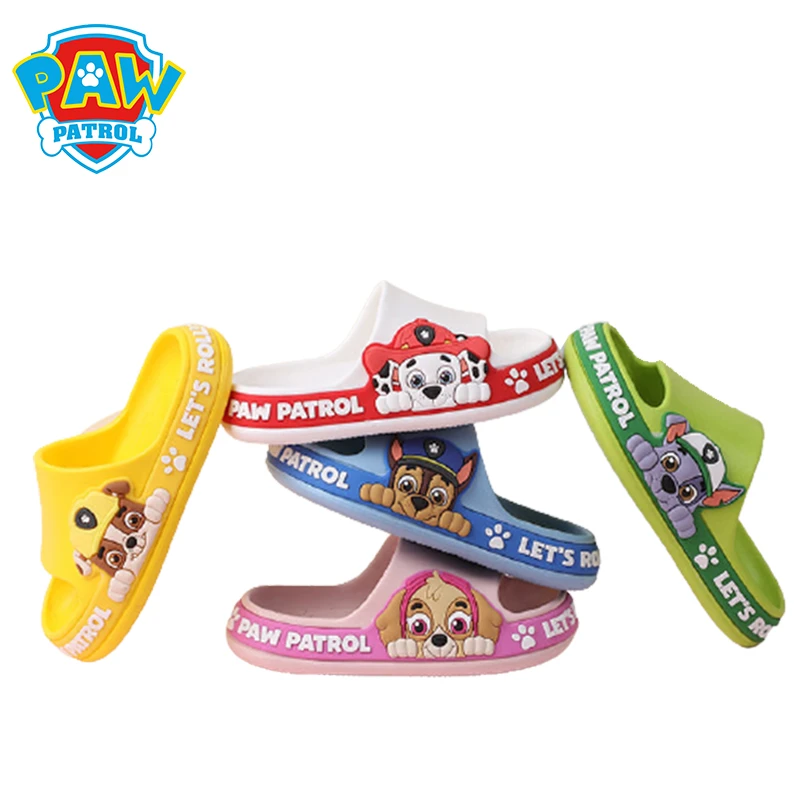 Zapatillas de dibujos animados de la patrulla canina para niño y niña, chanclas de Casa fondo suave, zapatillas de interior, zapatillas de baño de playa para niños|Viseras para hombres| - AliExpress