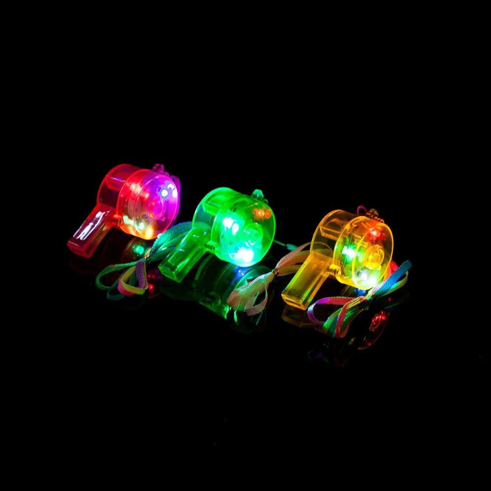 

100pcs 6*3.2cm Colorful Led Flashing Luminous Whistle Blinking For Party Favors Bar Club Concert Decor
