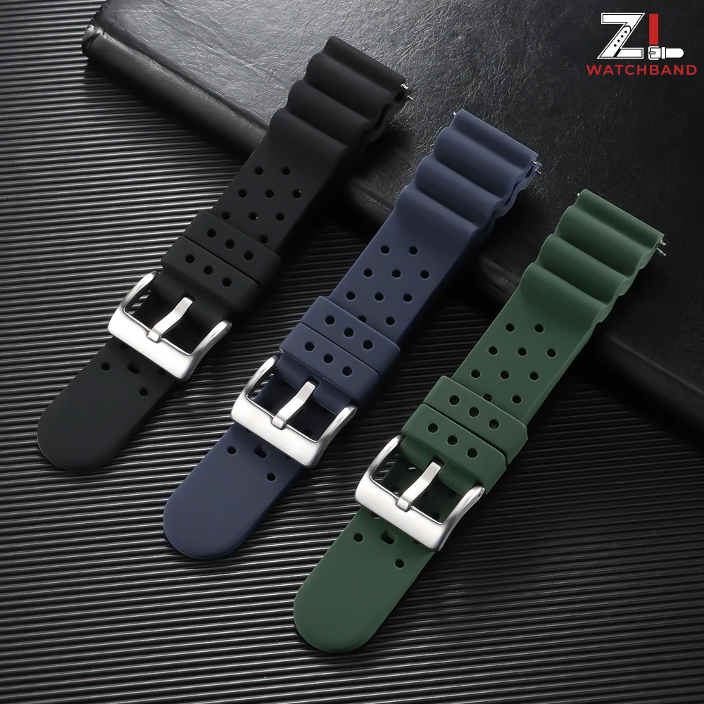 Premium High Tensile Silicone Sport Watch Band - Waterproof & Breathable Rubber Strap