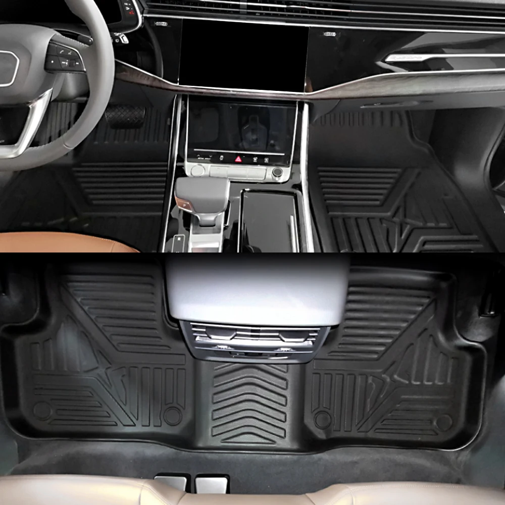 For Audi Q7 4M 2016-2021 5-seats Auto Car Floor Mats All-Weather TPE Foot  Mats Odorless Pad Waterproof Tray Mat Accessories