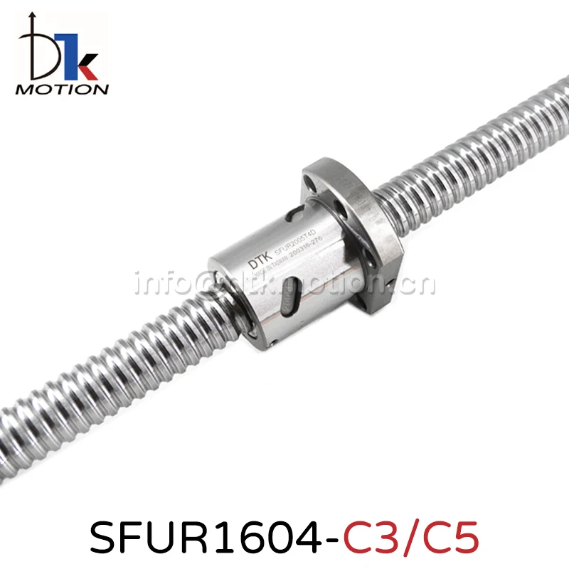 

DTK Taiwan SFU1604 C5 Ground 4mm Lead R16 Ball Screw 500 600mmThread Shaft High Precision Flange CNC Grind Spindles Replace TBI