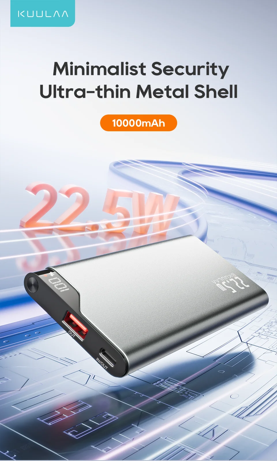 Kuulaa 10000mAh Power Bank 22.5W Fast Charging