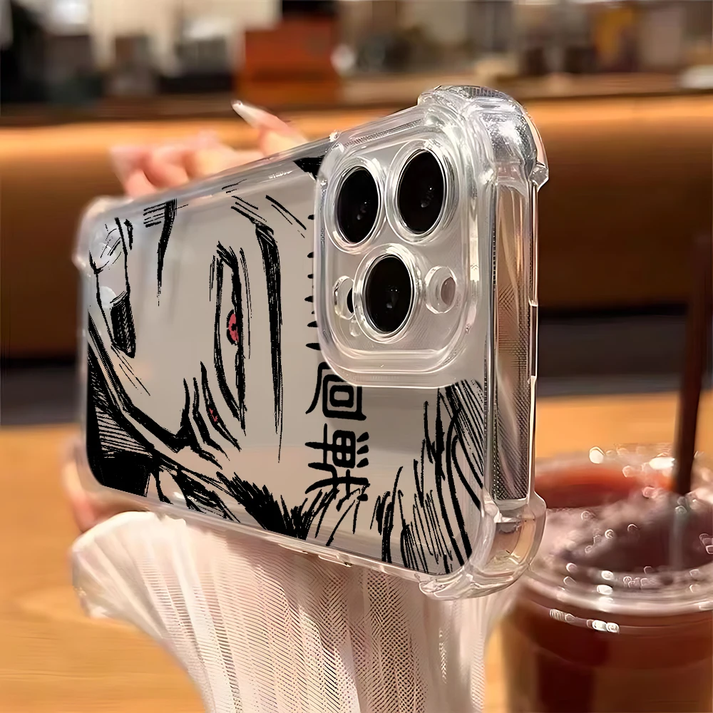 Anime Cool Jujutsu Kaisen Anti-Fall Clear TPU Phone Case