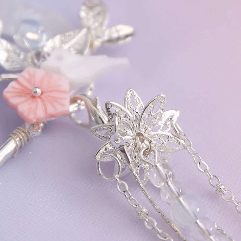 Cute Hairpin Updo Bridal Moon Design Stick Tassel Bun Elegant Women's Accessory 6