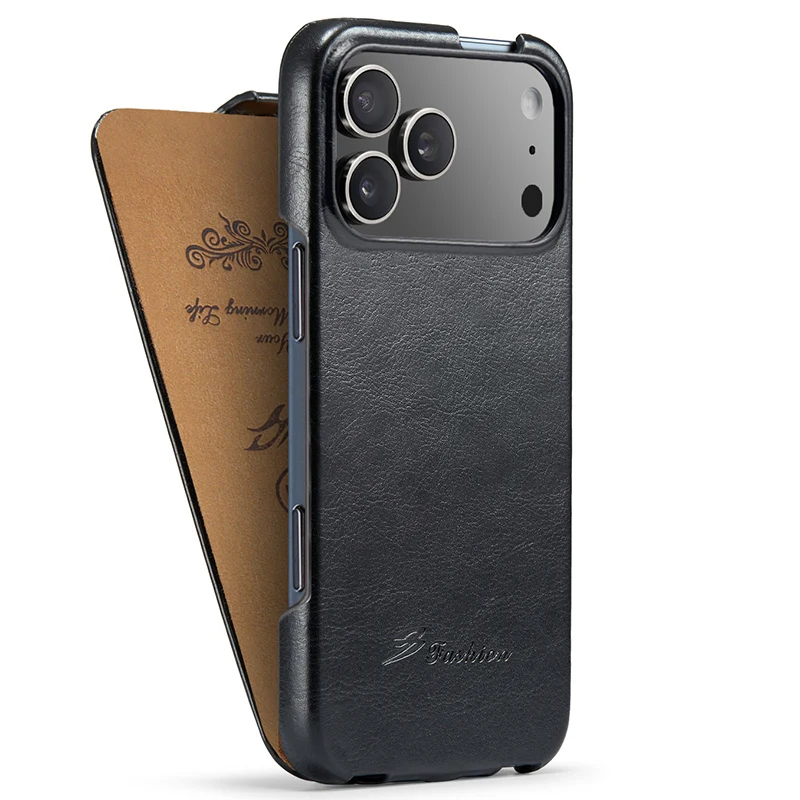 Vertical Flip Leather Case - Retro Vintage Business Fold-up Cover