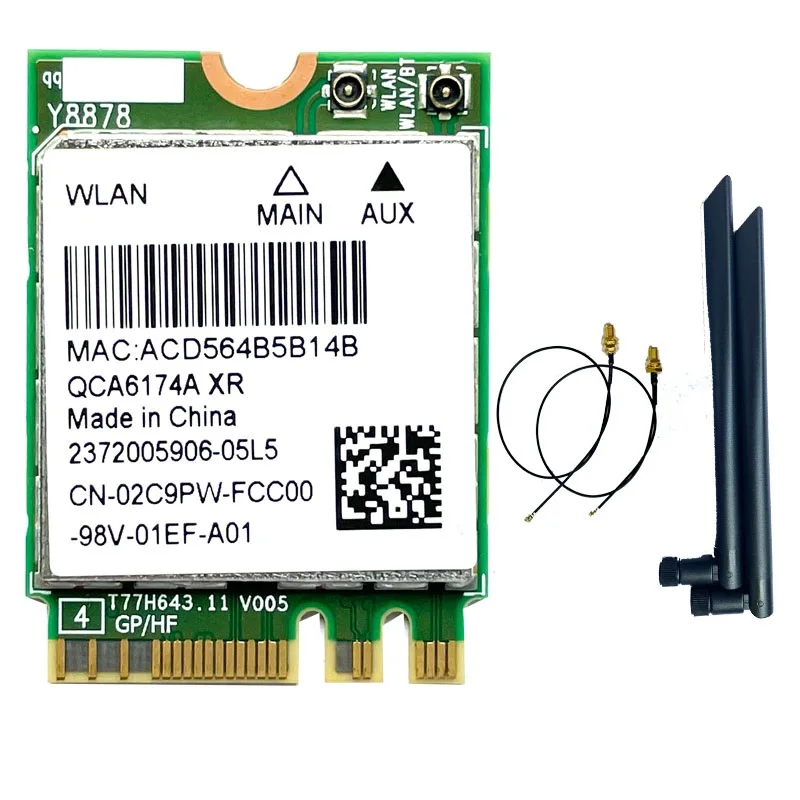 Atheros용 무선 카드, 듀얼 밴드 와이파이 네트워크 카드, 802.11AC 블루투스 4.2, QCNFA364A, QCA6174A, NGFF M.2, 867Mbps, 신제품