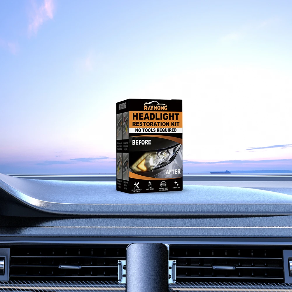 Ceramic Headlight Restoration Kit Clean Yellow Haze Scratch Off Headlight Yellowing Repair Set for Car Taillight Headlight