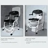 Folding Potty Wheelchair for Disabled People, Home Elderly Transfer Chair, Portable Non-perforated Toilet Armrest Toilet Chairs 3