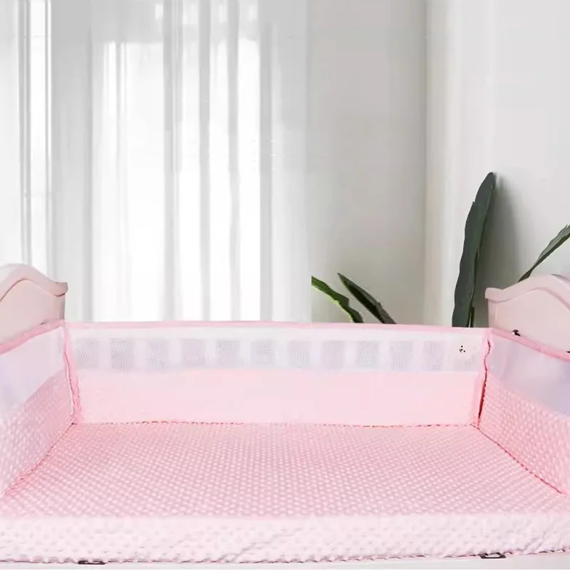 Foldable Winter Summer Double-purpose Baby Bumper One-piece Crib Bumper Anti-collision High Elastic Cotton Newborn