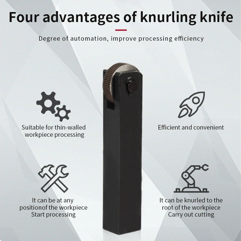 20mmx18mm Steel Lathe Tool Holder Hob Straight Grain Knurling Knife + 6PCS 0.6mm 1.0mm 1.5mm Inner Hole Embossing Wheel 1PC knurling tool set