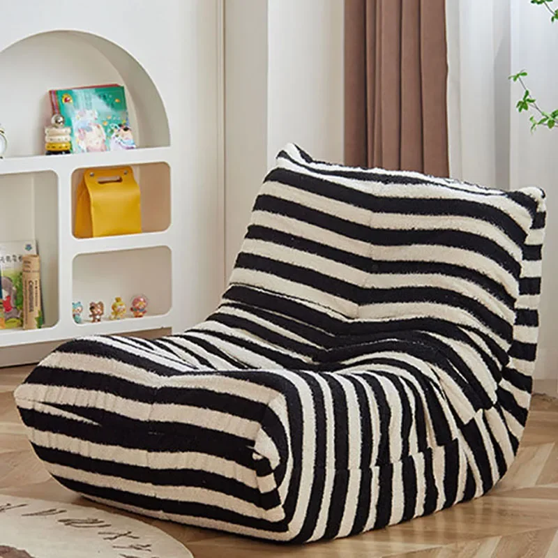 Single chair Lazy Floor Sofa Soft Fireside Chair Armless Bean Bag Couch for Living Room Bedroom Salon Office Single Seated Foam Sofa