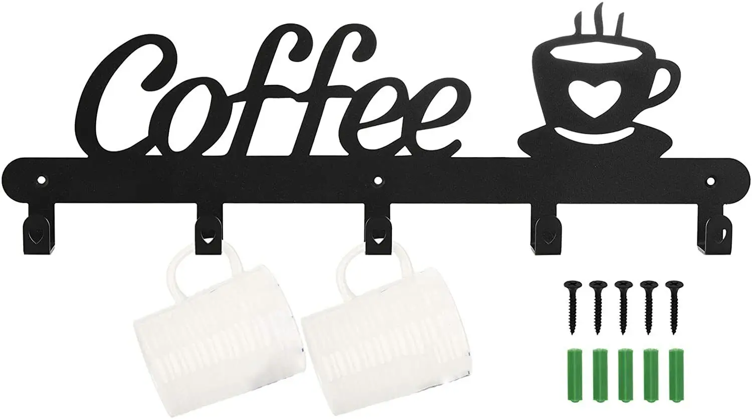 Coffee Mug Holder Wall Mounted, Metal Coffee Mug Rack for Wall, Coffee Cup Rack wall hooks，coat hooks，coat hanger 3