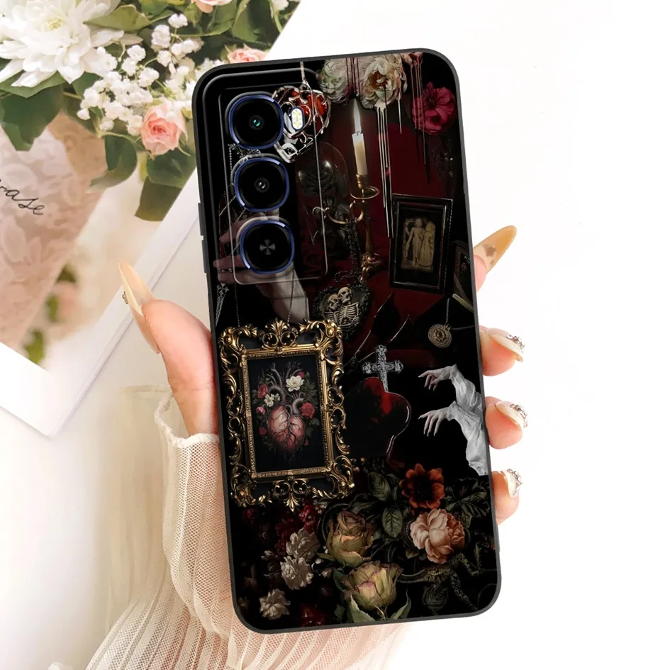 Stylish Flower Soft Liquid Silicone Phone Case Cover