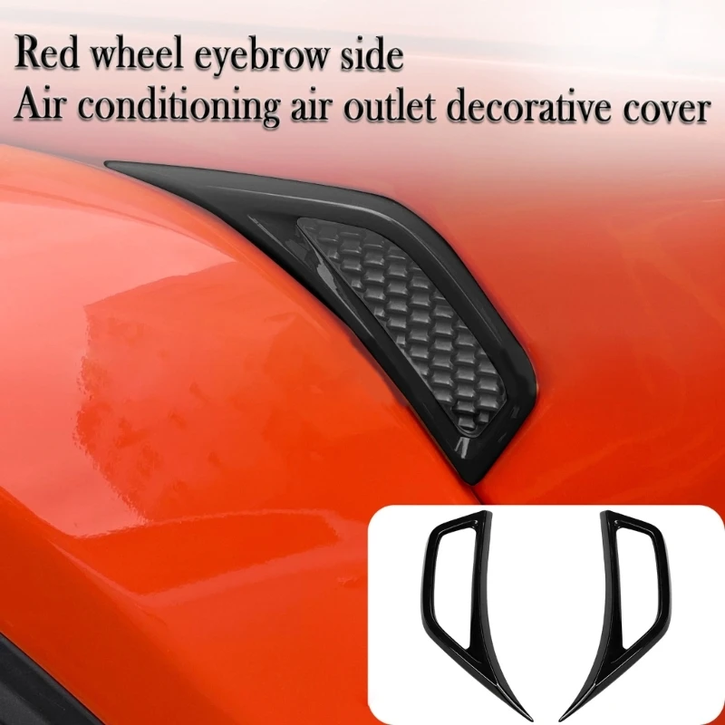 090E 2x Auto Wiel Wenkbrauw Side Air Vent Outlet Decoratie Decals Cover Sticker Trim voor 2018-2021 JeepWrangler