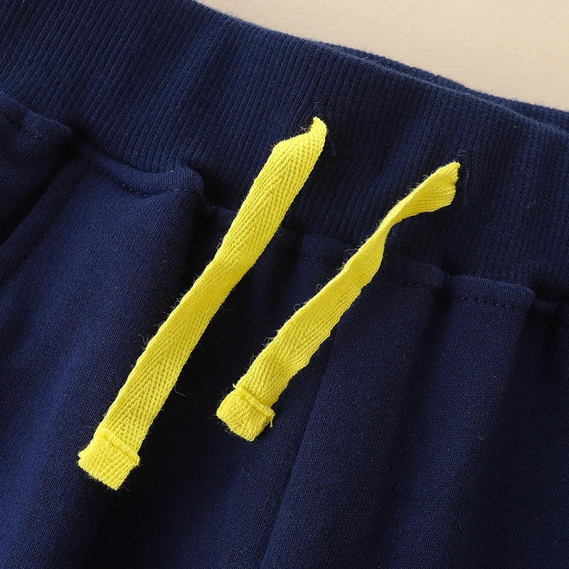Autumn Boys' Pants 1-Piece European And American Style Knitted Cotton Cartoon Rocket Patch Embroidered Pants 2-7Y