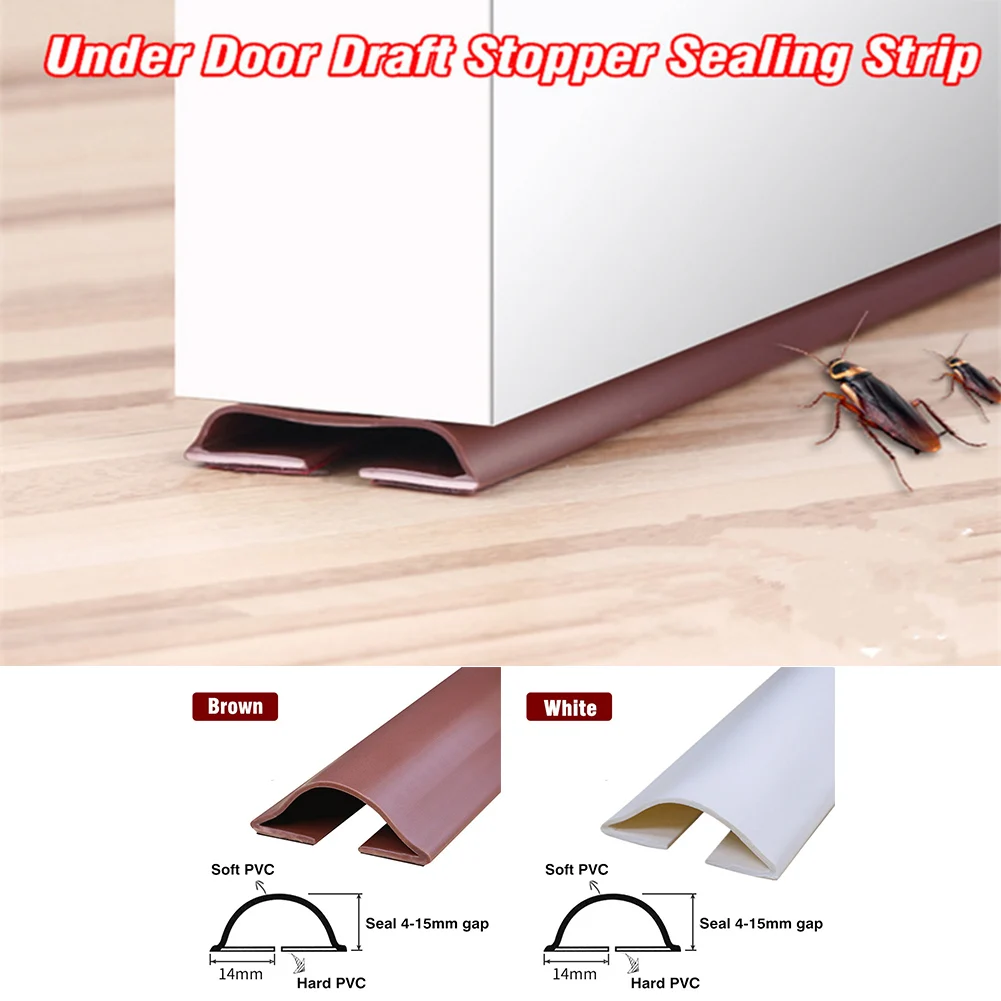 1PC Waterproof Seal Strip Draught Excluder Stopper Door Bottom Guard Double Seal Dustproof Soundproof Strips Doorstop Strip