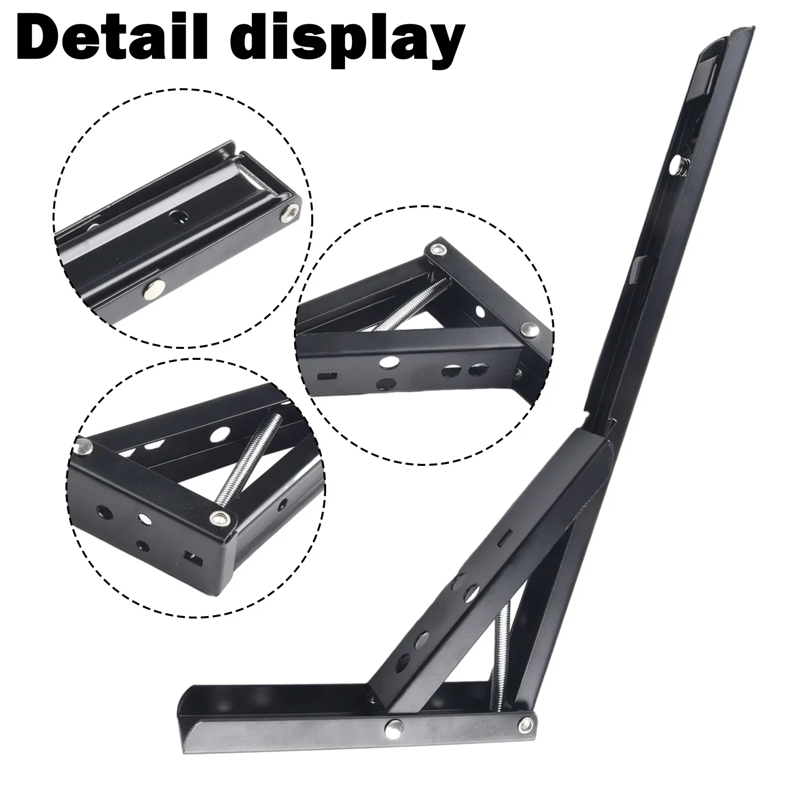 Heavy Duty Metal DIY Collapsible Shelf Hinge Accessories for Work Bench Black Stainless Steel Triangular Folding Partition folding hinges