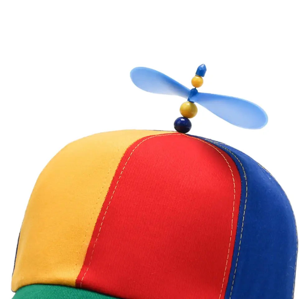 SSKHE Cappello a elica colorato,Cappello a Elicottero,Cappello da Baseball, Elica Secchio cap Blocco ColoreLibellula Perline Estate Cappellino per Adulti e Bambini,Taglia Regolabile