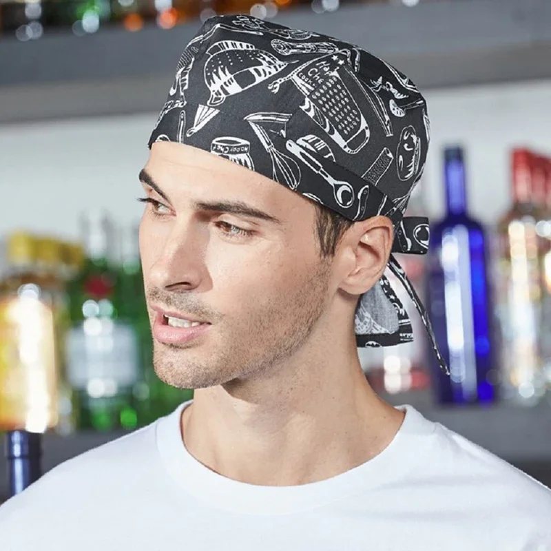 Kitchen Chef Pirate Hat Hotel Catering Cook Caps Adjustable Bakery Waiter Breathable Work Hats BBQ Restaurant Cooking Cap