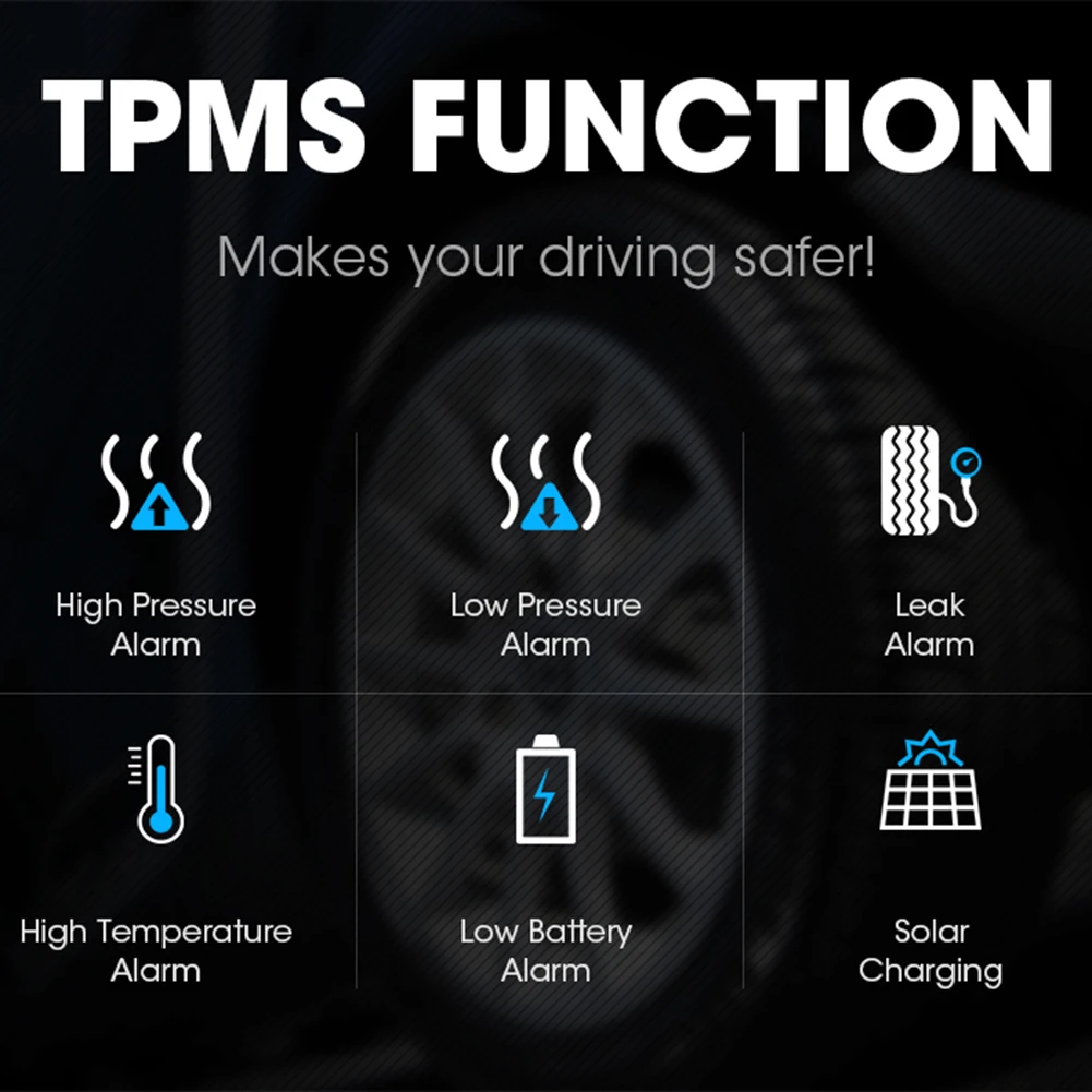 ڵ Ÿ̾ з ͸ ý, ¾籤 TPMS, ÷ LCD, 6  ܺ  