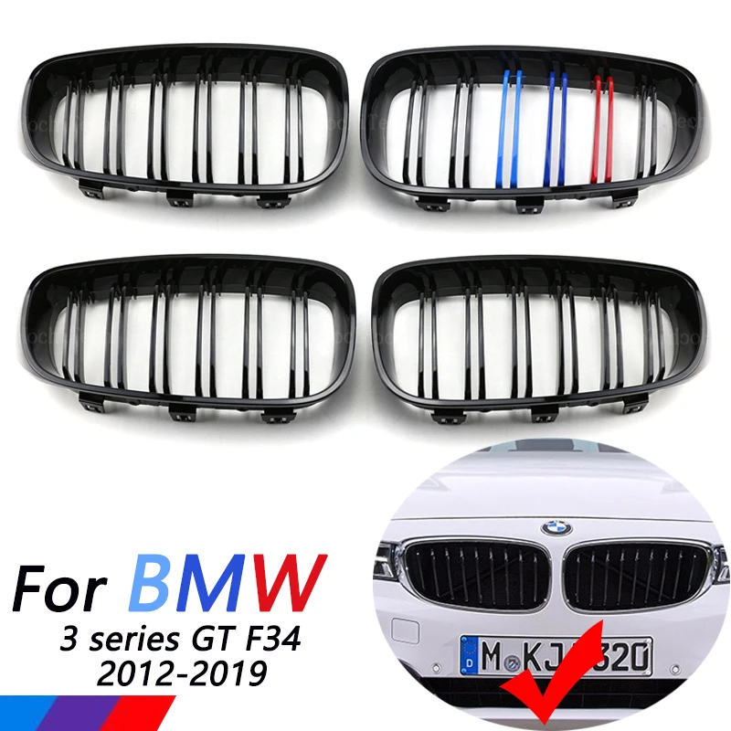 

High quality Front Bumper Grille Mesh Hood Grill for BMW 3 Series Gran Turismo GT F34 2012-2020 Gloss M color Replacement type