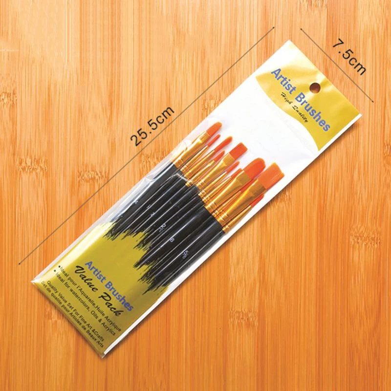 10pcs 수채화 브러쉬 진주 빛 세트 나일론 페인팅 브러쉬 짧은 막대 오일 아크릴 브러쉬 수채화 펜 전문 미술 용품