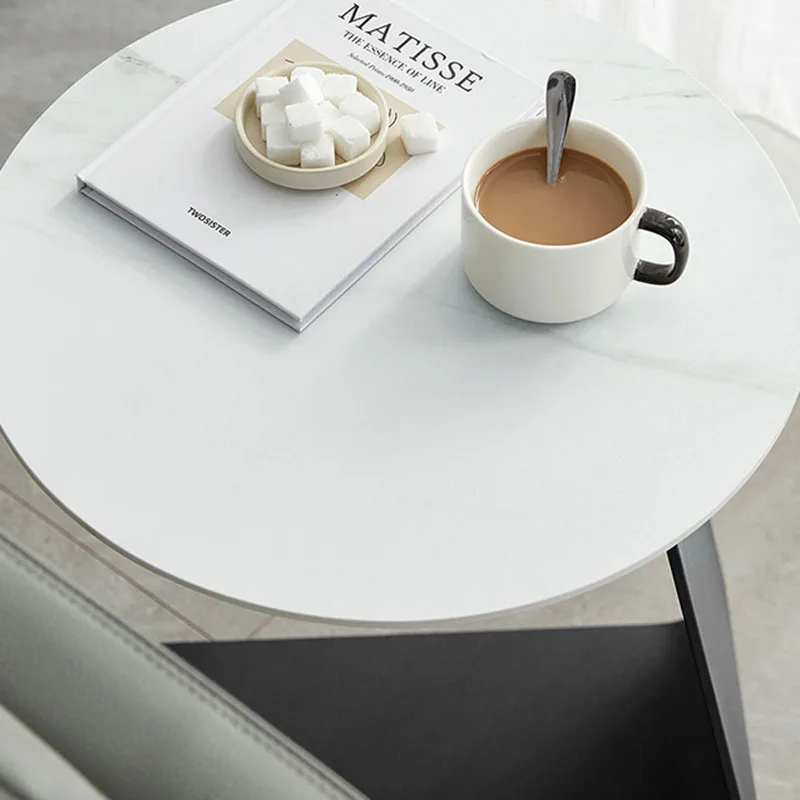 Couch Console Computer Side Table Round Corners Expandable Stone Cute Flush Coffee Tables White Tavolo Salotto Side Table SY50CT