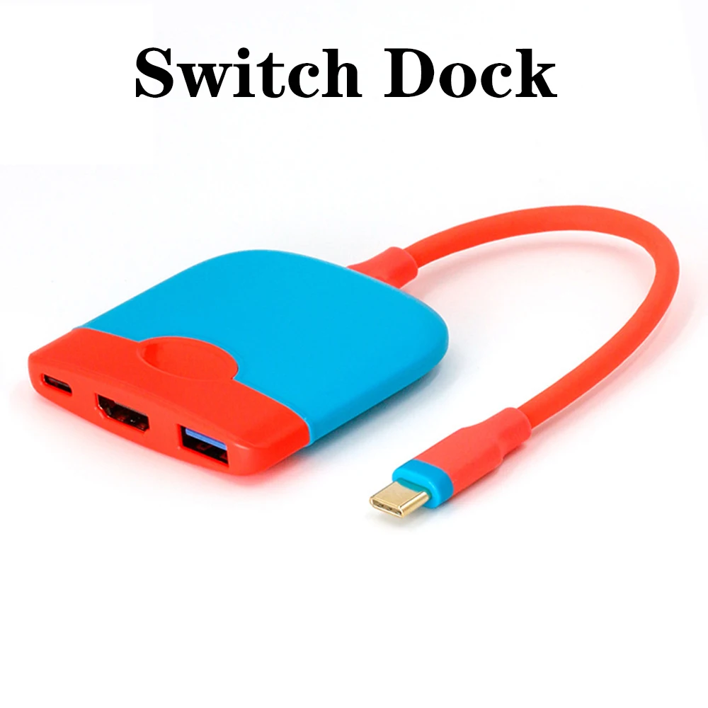 

Switch Dock Portable Docking Station TV Dock USB C to 4K HDMI-Compatible 100W PD USB 3.0 Hub for Nintendo Laptops PC iPad