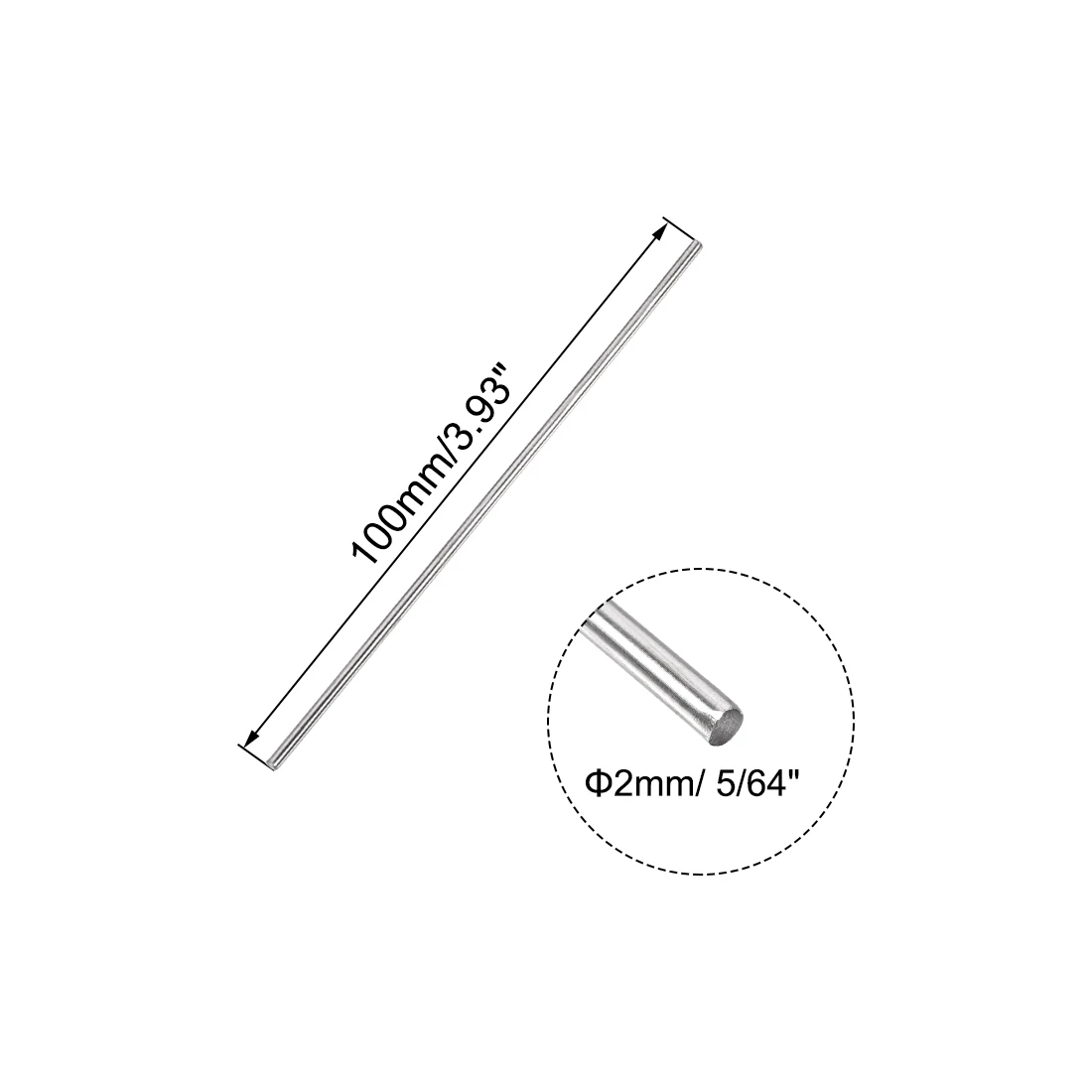 304 Stainless Steel Rod 10Pcs 1/2/3mm Diameter 100mm/150mm Length Solid Round Rod Bars for DIY Craft Gear Shaft Model Car linear shaft rod steel round rod