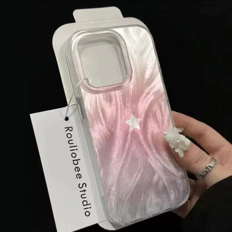 Elegant Gradient Pink Heart Phone Case Cover