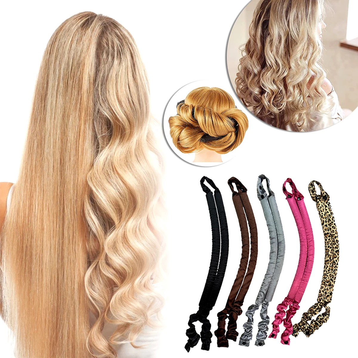 Accessoires coiffure,Rouleau de cheveux en soie douce sans chaleur,ruban pour boucler les