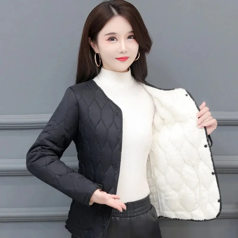 2023 Autumn and Winter New Light and Thin Warm Clothes for the Middle and Elderly Down Cotton Coat Inner Liner Thickened Plushed