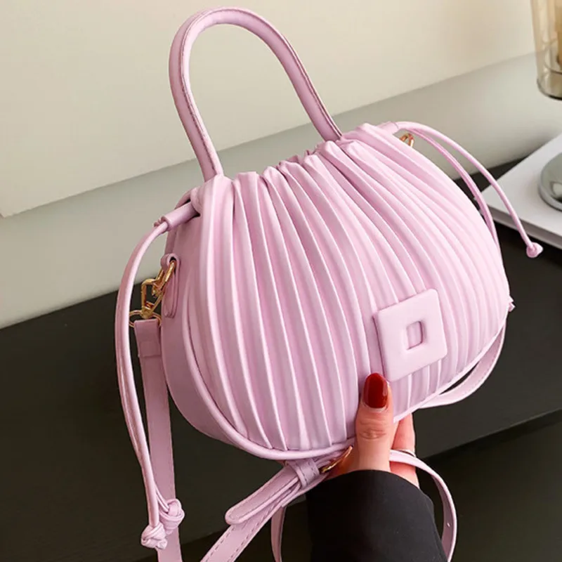 Single Hand-held for Handbag Shoulder Bag Woman Pleated Multicolored High-quality Messenger Versatile Luxury Crossbody Classic