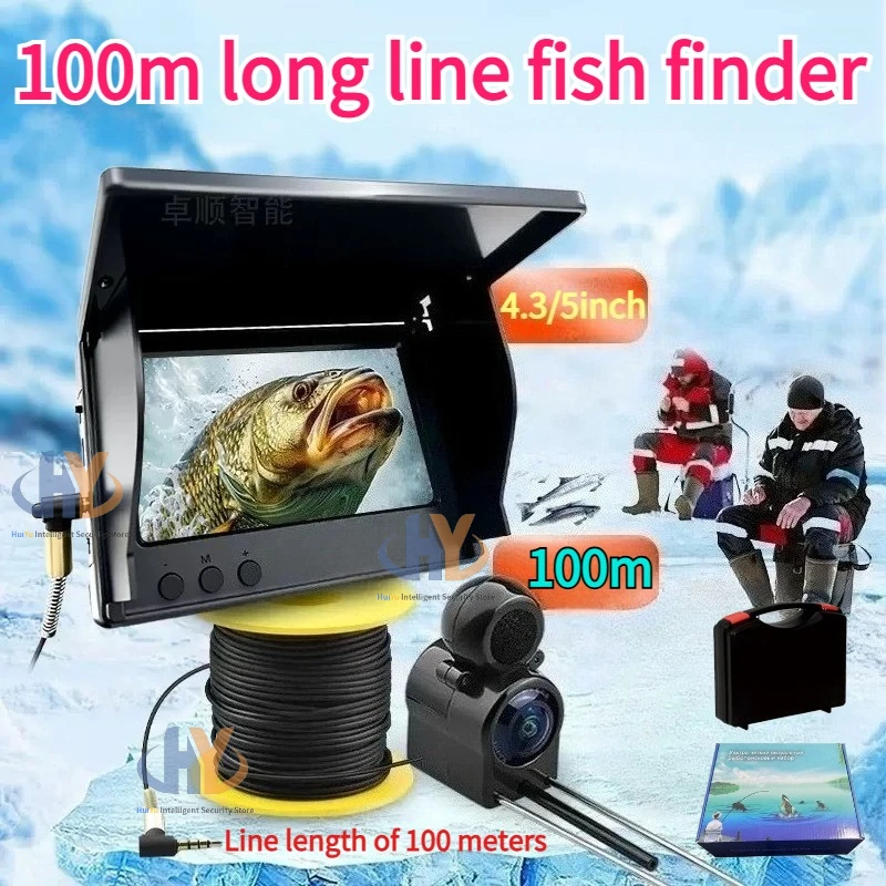 Caméra sous-marine finder pêche eau trouble visible 100m vision nocturne waterproof ultra-claire 4.3/5 pouces