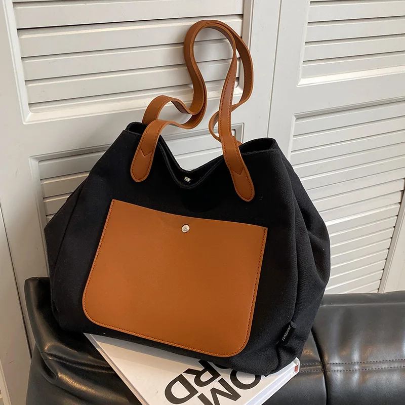 Advanced Canvas Bags Women High Capacity 2023 New Shoulder Bags for Summer College Students Commuting to School Tote Bags