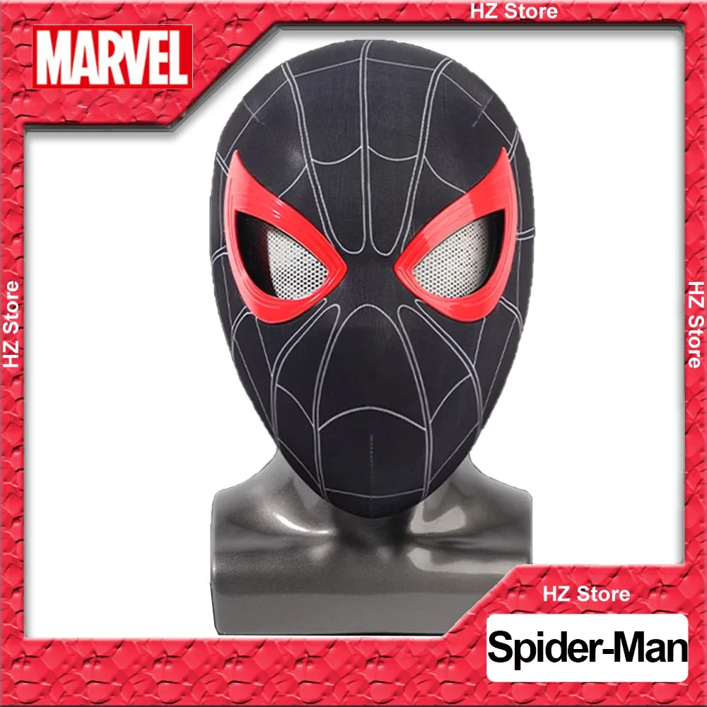 

Marvel Spider-Man Miles Mask Chin Control Movable Eyes Wearable Spiderman Halloween Cosplay Helmet for Birthday Christmas Gift