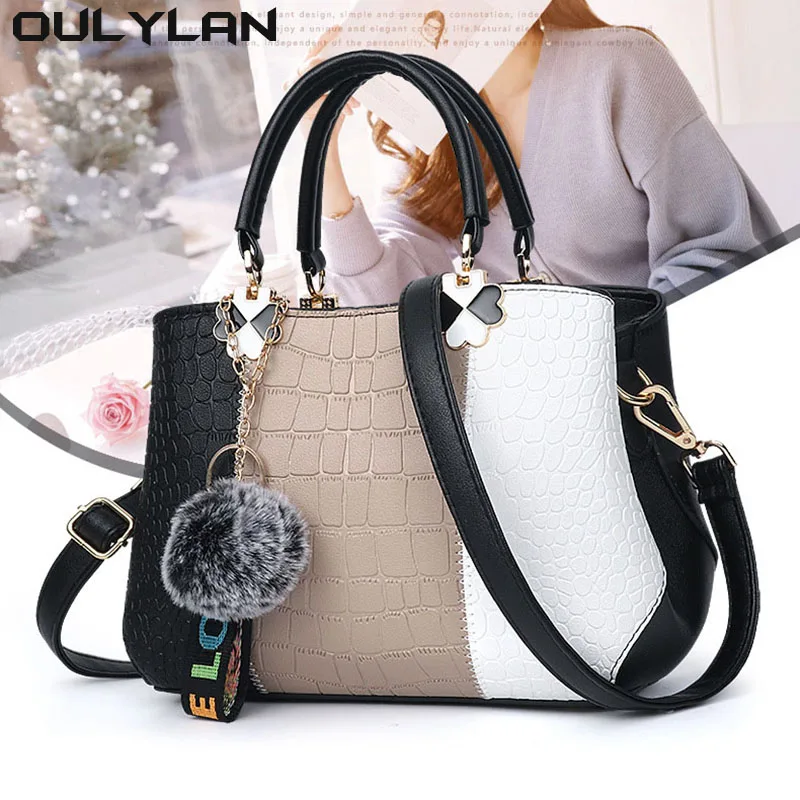 

Embossed Crocodile Pattern Women's Bag Trendy Retro Style Handbag Color Block Shoulder Bag Women's Crossbody Bags