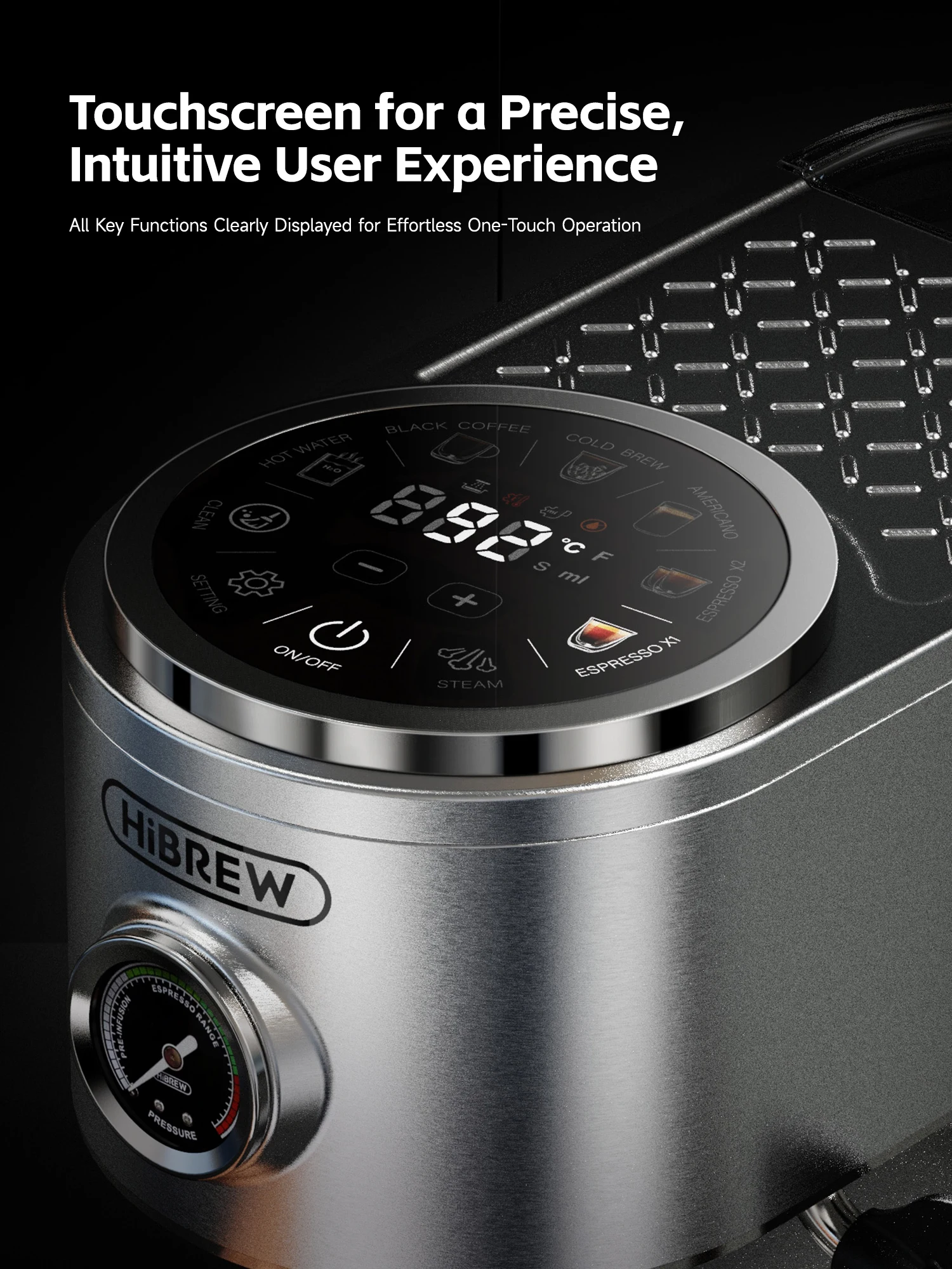 Hibrew máquina de café expresso semiautomática, 3 níveis de temperatura ajustável, fria/quente, 20bar, cappuccino h13 2