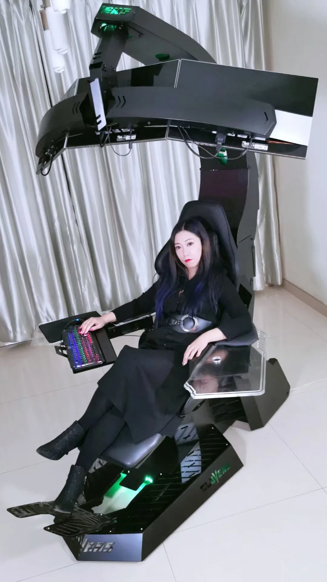 PC Gaming Chair Workstation J20 Veryon with Heat and Massage Cockpit As Predator