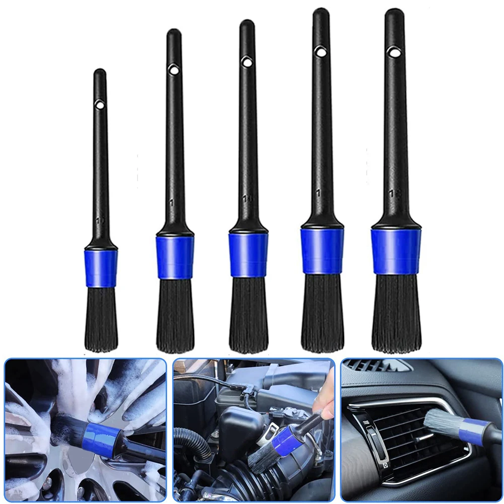 

5Pcs Car Wash Brush Detail Small Automotive Interior Cleaning Tools Air Conditioner Air Outlet Cleaning Soft Brush