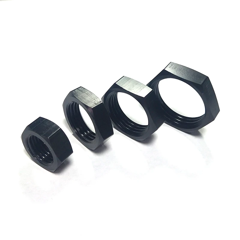 6AN 8AN 10AN 12 AN AN6 Bulkhead Locking Nut Fitting aluminum Black aluminum fitting