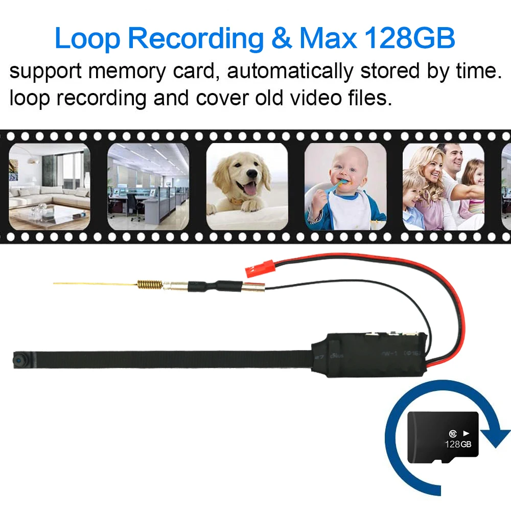 2PCS Mini Macchina Fotografica Senza Fili Modulo Fai Da Te Nanny Cam 1080p Wifi Cam Per 120 Grandangolo di Rilevazione di Movimento Allarme e Registrazione Supporto App Del Telefono - immagine 5